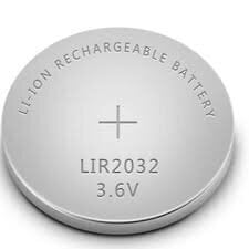 Элемент LIR2032 40mAh литий-ионный 3,6В цена и информация | Батарейки | 220.lv