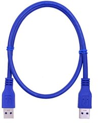 USB 3.0 kabelis 0,60 m, zils cena un informācija | Kabeļi un vadi | 220.lv