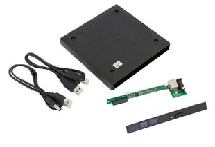 Внешний USB SATA корпус/корпус для оптического привода 12,7 мм SATA SLIM CD/DVD цена и информация | Чехлы для жёстких дисков | 220.lv