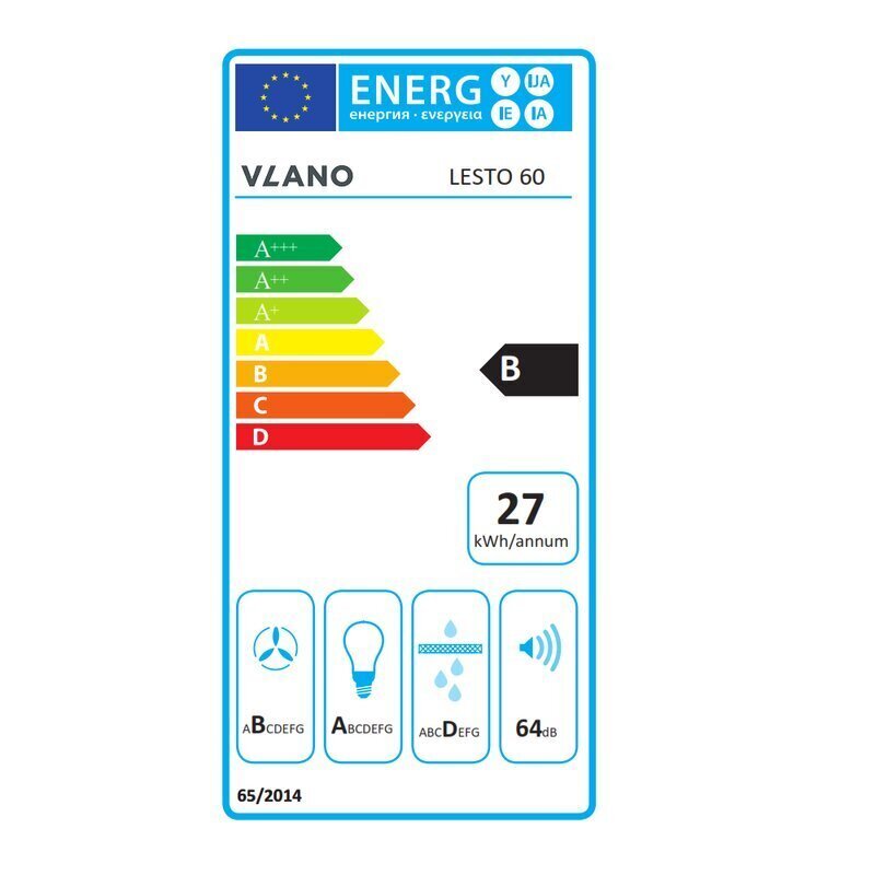 Vlano Lesto 60 Black цена и информация | Tvaika nosūcēji | 220.lv