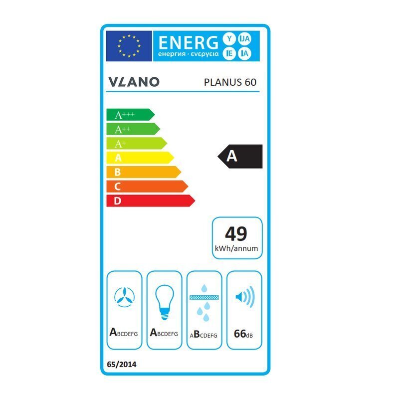 Vlano PLANUS 60 Dark cena un informācija | Tvaika nosūcēji | 220.lv