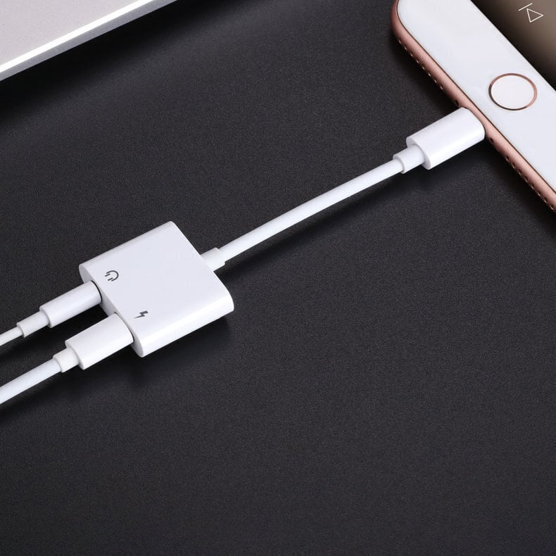 Joyroom Lightning - Lightning / 3,5 mm mini jack headphone adapter audio and charging white (S-Y104) цена и информация | Savienotājkabeļi | 220.lv