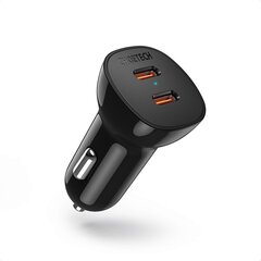 Автомобильное зарядное устройство Choetech 2x USB Type C Quick Charge Power Delivery 40W FCP AFC, черное (TC0008) цена и информация | Зарядные устройства для телефонов | 220.lv