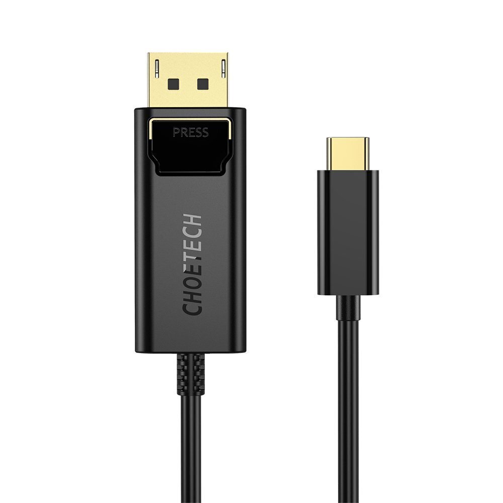 Choetech unidirectional USB Type C monitor video cable - Display Port 4K 1,8m black (XCP-1801BK) cena un informācija | Savienotājkabeļi | 220.lv