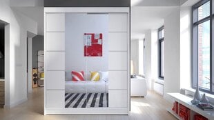 Skapis Belgija V-balts + spogulis cena un informācija | Skapji | 220.lv