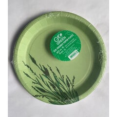 Ekoloģiski papīra šķīvji Reed Go Green &Oslash;22cm 10 gab./ 0,11kg cena un informācija | Vienreizējie trauki | 220.lv