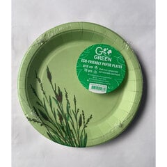 Экологические бумажные тарелки Reed Go Green 10 шт./0,07 кг цена и информация | Праздничная одноразовая посуда | 220.lv