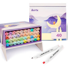 Двусторонние маркеры ARRTX Alp, 40 цветов, пастельные оттенки цена и информация | Принадлежности для рисования, лепки | 220.lv