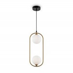 Griestu lampa Maytoni Modern kolekcija misiņa krāsā ar baltiem kupoliem 2xG9 MOD013PL-02BS цена и информация | Потолочные светильники | 220.lv