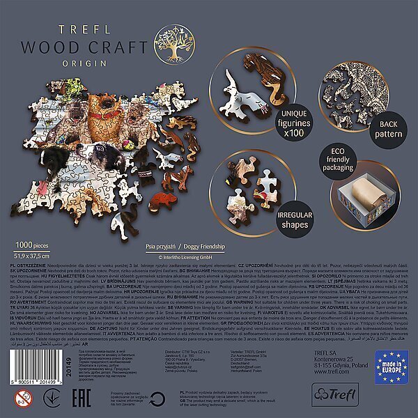 Koka puzle Trefl Suņi, 1000 d. цена и информация | Puzles, 3D puzles | 220.lv