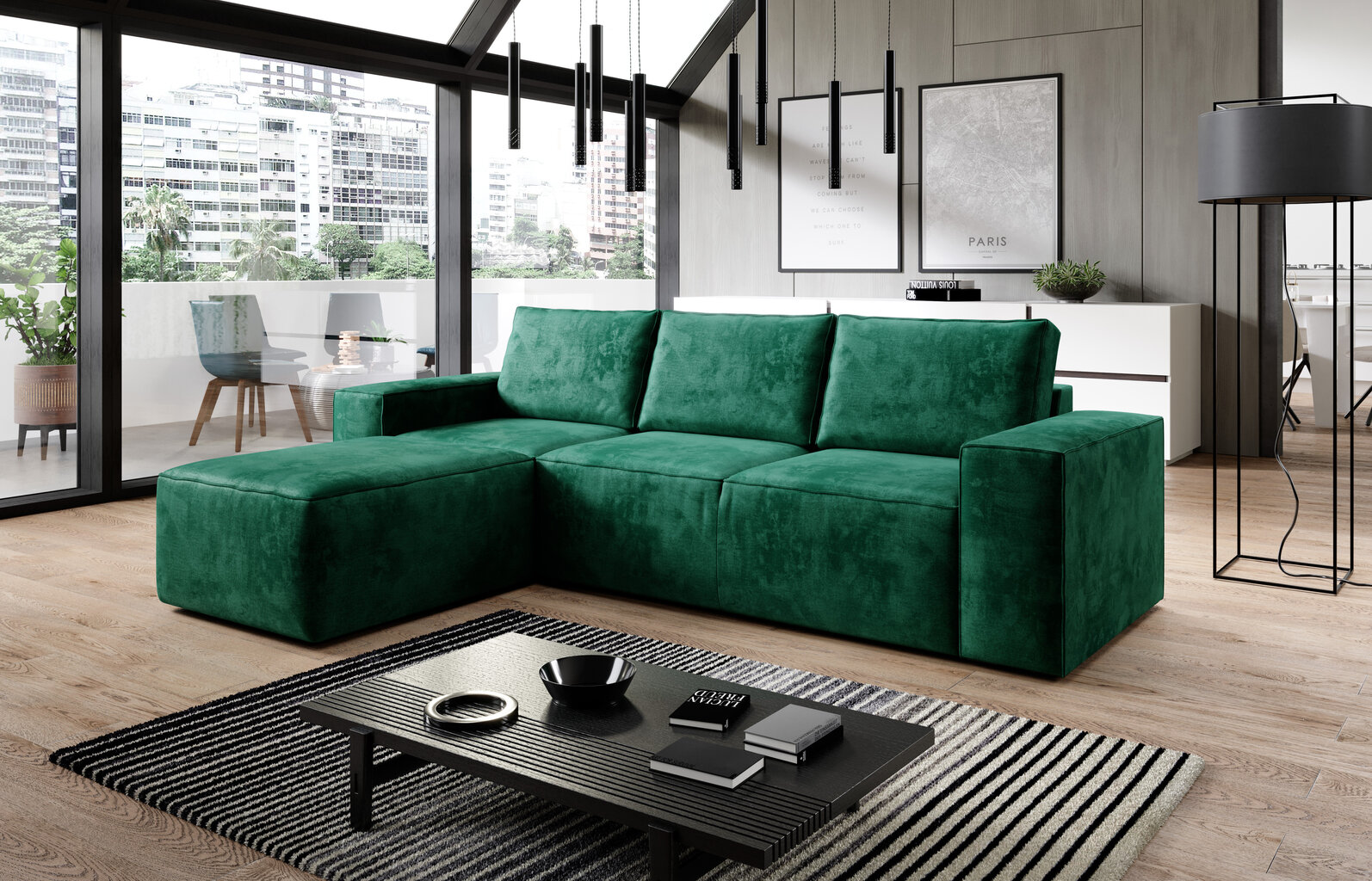 Stūra dīvāns NORE Silla Nube 35, zaļš cena un informācija | Stūra dīvāni | 220.lv
