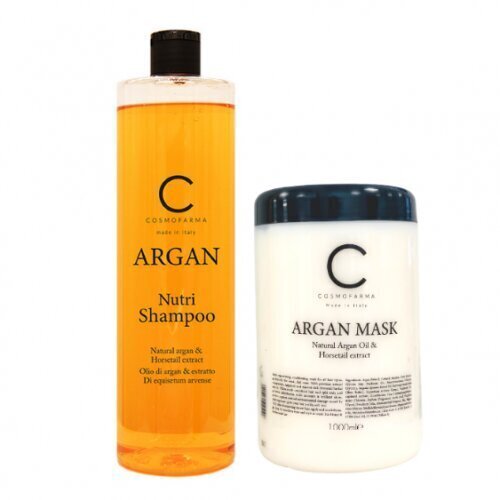 Matu šampūna un maskas komplekts ar arganu ARGAN, 1000+1000 ml cena un informācija | Šampūni | 220.lv