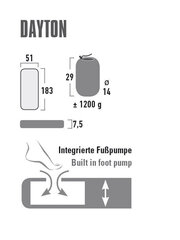 Матрас Dayton 183x51x7,5 см, темно-серый, ТМ High Peak цена и информация | Надувные матрасы и мебель | 220.lv