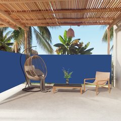 vidaXL izvelkams sānu aizslietnis, zils, 140x600 cm цена и информация | Зонты, маркизы, стойки | 220.lv