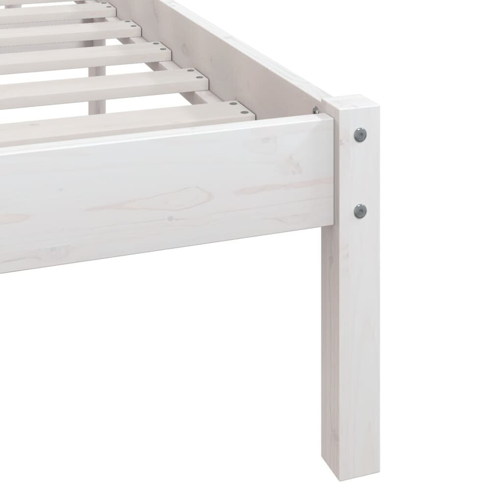 vidaXL gultas rāmis, balts, priedes masīvkoks, 180x200 cm цена и информация | Gultas | 220.lv