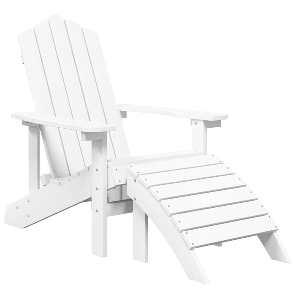vidaXL dārza krēsls ar kāju balstu, HDPE, balts cena un informācija | Dārza krēsli | 220.lv