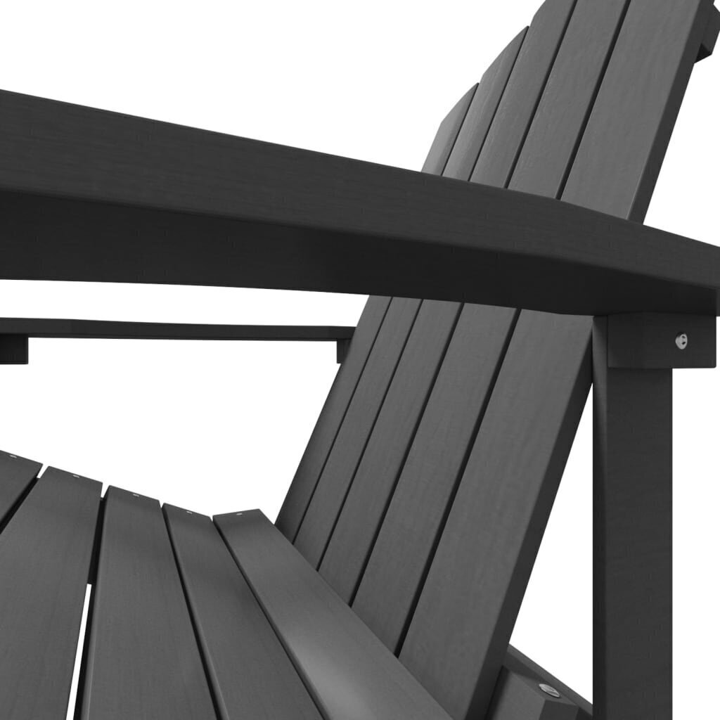 vidaXL dārza krēsls ar kāju balstu, HDPE, pelēks цена и информация | Dārza krēsli | 220.lv