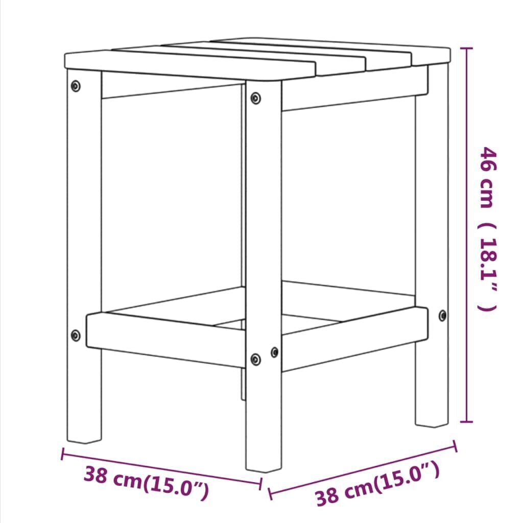 vidaXL dārza galds, balts, 38x38x46 cm, HDPE цена и информация | Dārza galdi | 220.lv