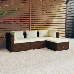 Садовый комплект мебели, 4 части, коричневый цена и информация | Комплекты уличной мебели | 220.lv