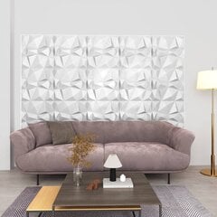 vidaXL 3D sienas paneļi, 24 gab., 50x50 cm, balti dimanti, 6 m² cena un informācija | Griestu, sienu dekoru elementi | 220.lv
