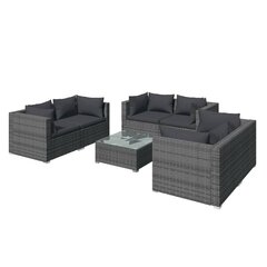 Комплект мебели с подушками, 7 частей, серый цена и информация | Комплекты уличной мебели | 220.lv