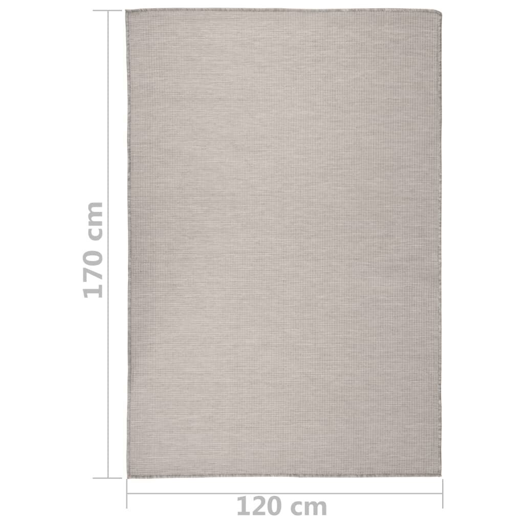 vidaXL āra paklājs, 120x170 cm, pelēkbrūns цена и информация | Paklāji | 220.lv