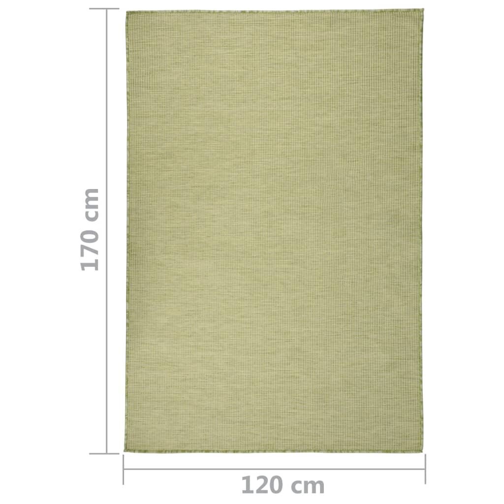 vidaXL āra paklājs, 120x170 cm, zaļš cena un informācija | Paklāji | 220.lv