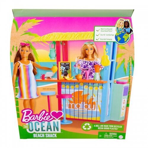 Mattel - Barbie Loves The Ocean Beach Shack Set cena un informācija | Rotaļlietas meitenēm | 220.lv
