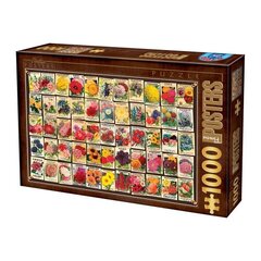 DToys - Puzzle 1000 Vintage Collage Flowers cena un informācija | Puzles, 3D puzles | 220.lv