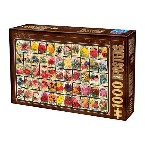 DToys - Puzzle 1000 Vintage Collage Flowers цена и информация | Puzles, 3D puzles | 220.lv