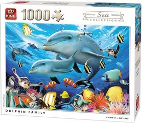 King - Puzzle 1000 Sea Collection Dolphin Family cena un informācija | Galda spēles | 220.lv