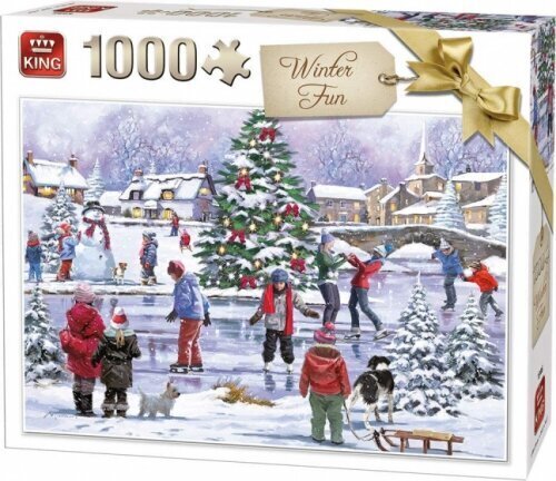 King - Puzzle 1000 Pcs Winter Fun cena un informācija | Galda spēles | 220.lv