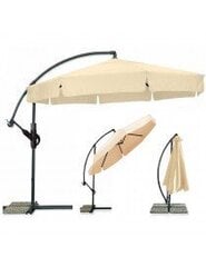 Садовый зонт на выдвижном рычаге 350 см + чехол - бежевый цена и информация | Зонты, маркизы, стойки | 220.lv