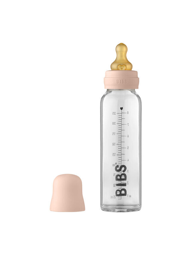 BIBS Stikla Barošanas Pudelīte 225ml (Blush) 0+ mēn цена и информация | Bērnu pudelītes un to aksesuāri | 220.lv