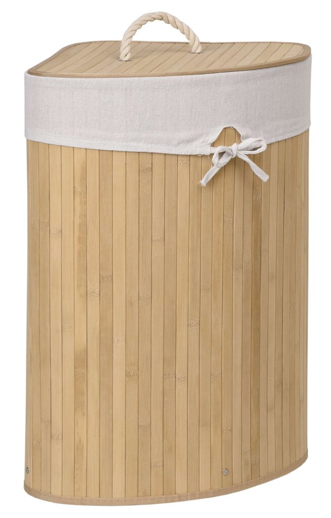 Bambusa veļas grozs 60l dabīgā koka krāsā cena un informācija | Vannas istabas aksesuāri | 220.lv