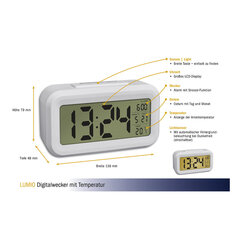 Digitālais modinātājs ar termometru LUMIO TFA 0.2018.02 cena un informācija | Meteostacijas, āra termometri | 220.lv