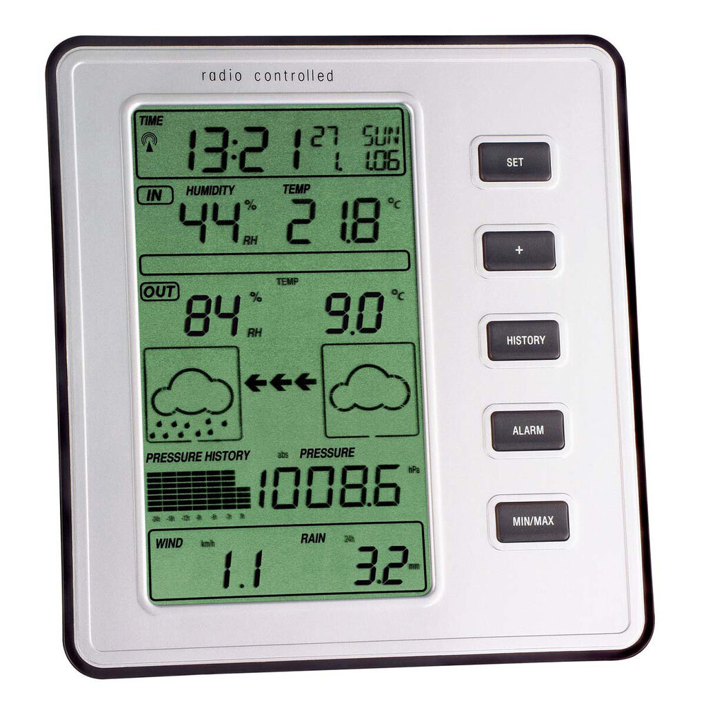 Bezvadu meteoroloģiskā stacija ar vēja un lietus mērītāju STRATOS 35.1077 cena un informācija | Meteostacijas, āra termometri | 220.lv