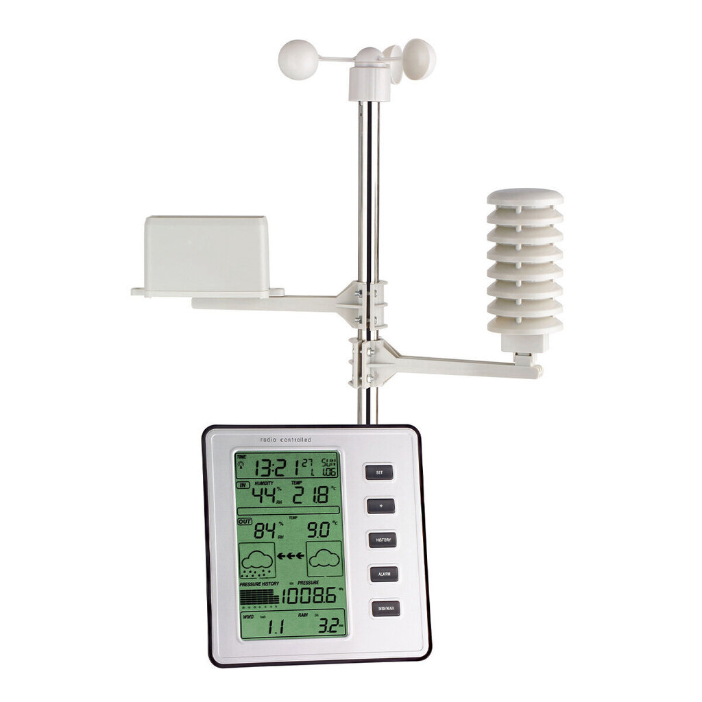 Bezvadu meteoroloģiskā stacija ar vēja un lietus mērītāju STRATOS 35.1077 cena un informācija | Meteostacijas, āra termometri | 220.lv