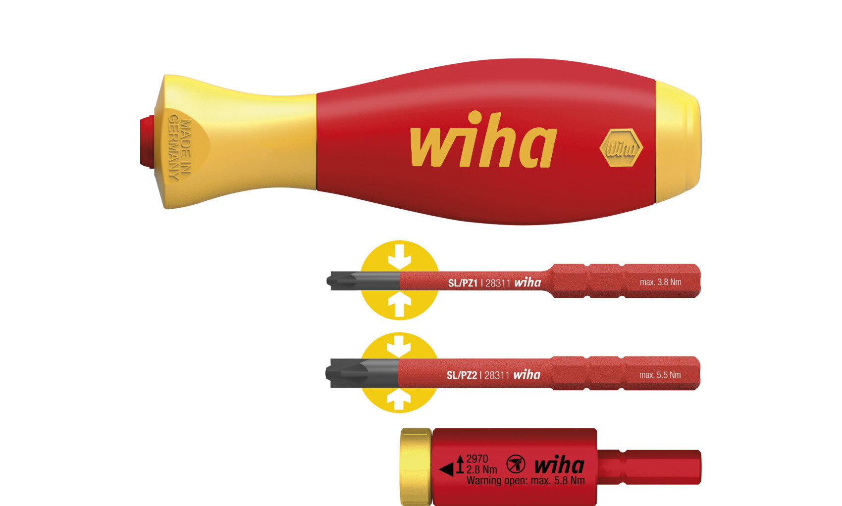 Skrūvgriezis Wiha slimVario® elektriskais adapteris 2,8 Nm cena un informācija | Rokas instrumenti | 220.lv