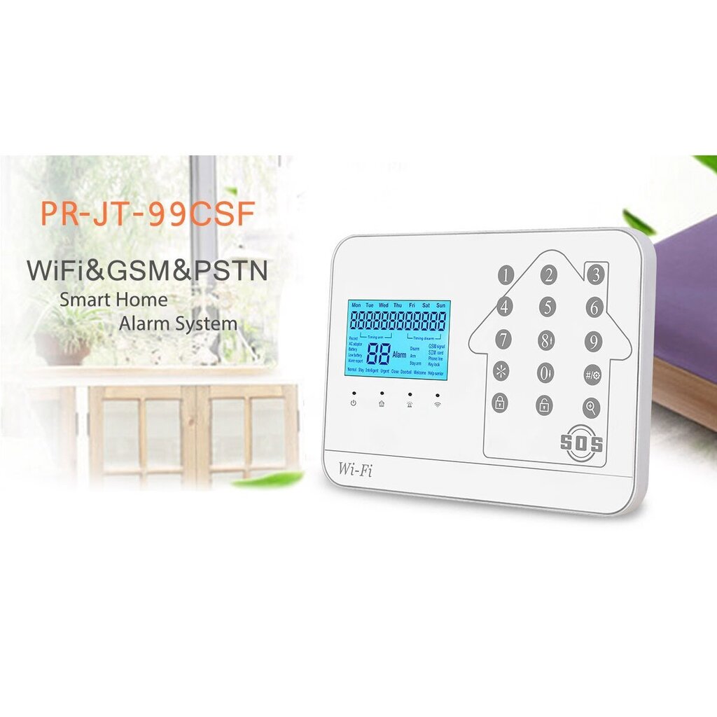 WIFI+GSM trauksmes komplekts WALE PR-JT-99CST ar bezvadu sensoriem, SmartLife cena un informācija | Drošības sistēmas, kontrolieri | 220.lv