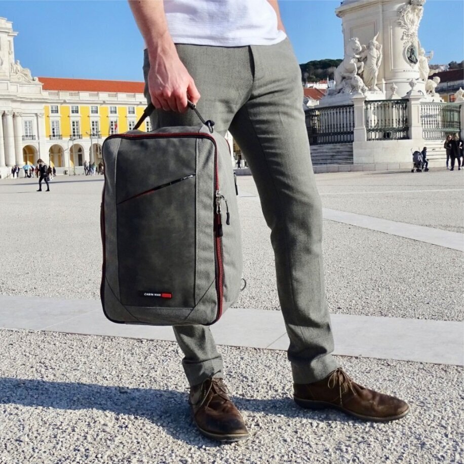 Mugursoma Cabin Max Manhattan Stowaway Red XL 20 l, pelēka цена и информация | Koferi, ceļojumu somas | 220.lv