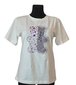 Sieviešu kokvilnas T krekls, balts ar apdruku cena un informācija | T-krekli sievietēm | 220.lv
