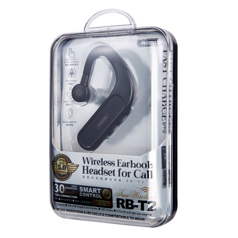 Remax RB-T2 Bluetooth 5.0 Headset Wireless In-ear Headphone black цена и информация | Bezvadu garnitūra | 220.lv