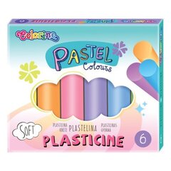 Пластилин Colorino Пастель, 6 цветов, круглый, пастельный пластилин - упаковка из 6 штук цена и информация | Принадлежности для рисования, лепки | 220.lv