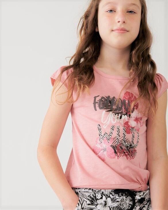 Boboli bērnu T-krekls 404019*3746, vanaroosa 8434484990724 cena un informācija | Krekli, bodiji, blūzes meitenēm | 220.lv