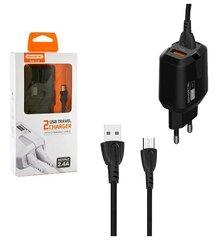 Somostel 2.4A + kabel typ-C USB-C 2400mAh 2xUSB Dual SMS-A139 цена и информация | Зарядные устройства для телефонов | 220.lv