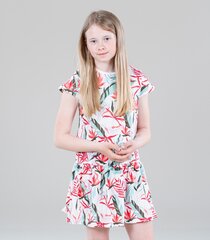 Name It bērnu kleita 13202658*04, balta/zaļa 5715225584086 cena un informācija | Kleitas meitenēm | 220.lv