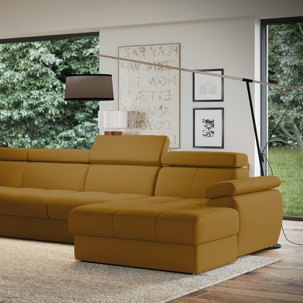Stūra dīvāns Homede Fetto XLO, dzeltens cena un informācija | Stūra dīvāni | 220.lv