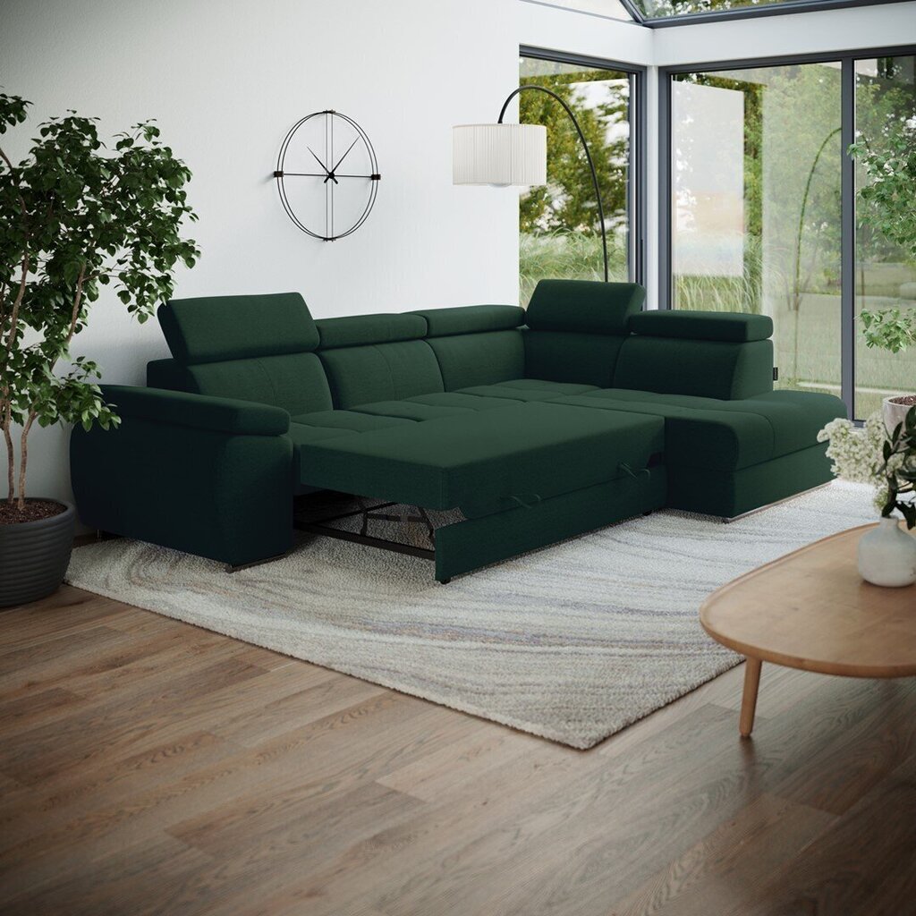 Stūra dīvāns Homede Frada, zaļš cena un informācija | Stūra dīvāni | 220.lv