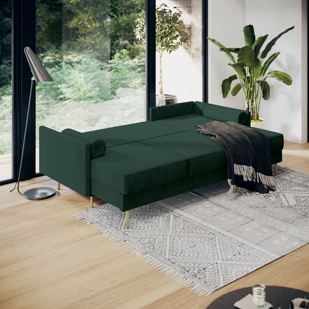 Universāls stūra dīvāns Homede Lanaz, zaļš cena un informācija | Stūra dīvāni | 220.lv